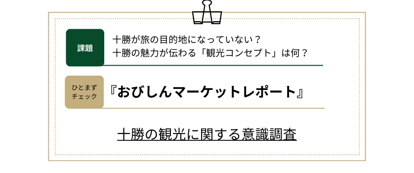 おびしんマーケットレポート　～十勝の観光に関するマーケット調査～